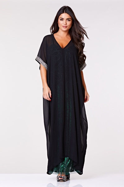 Apoline 1920s Style Kaftan in Black