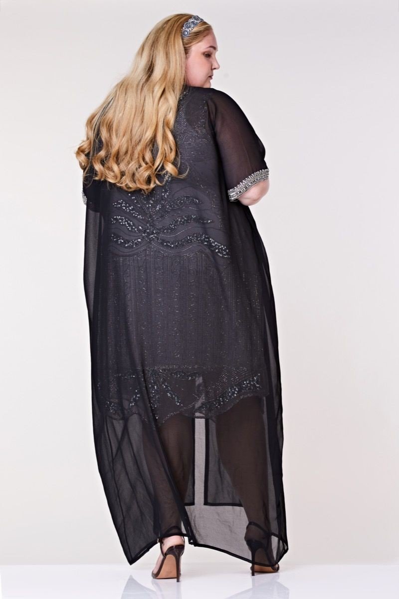 Apoline 1920s Style Kaftan in Black