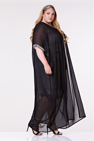 Apoline 1920s Style Kaftan in Black