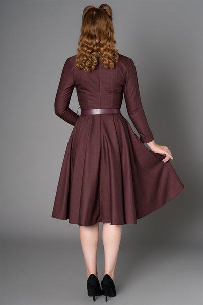 Hayworth Dress in Burgundy by Sheen Clothing - SOLD OUT