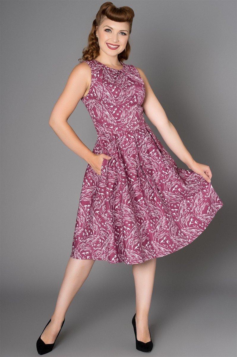Birdie Dress in Burgundy by Sheen Clothing