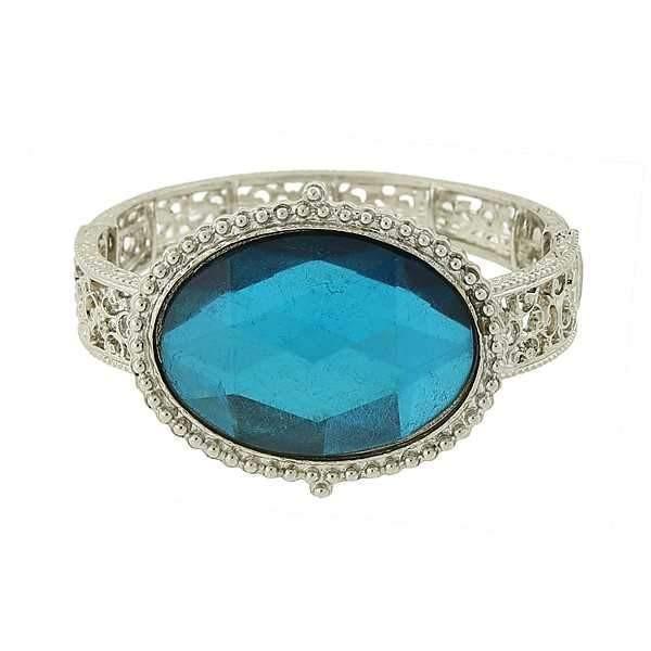 Vintage Inspired Turquoise Filigree Bracelet by 1928 Jewelry