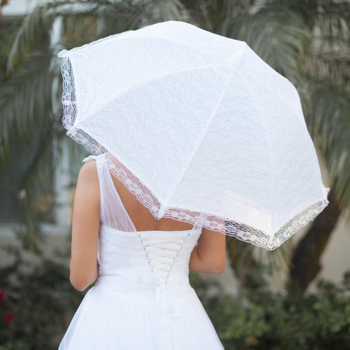 Vintage Inspired Bridal Parasol in White