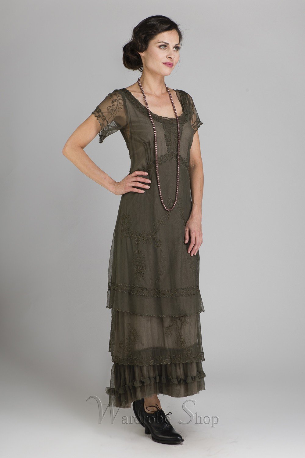 Victorian Dress in Olive