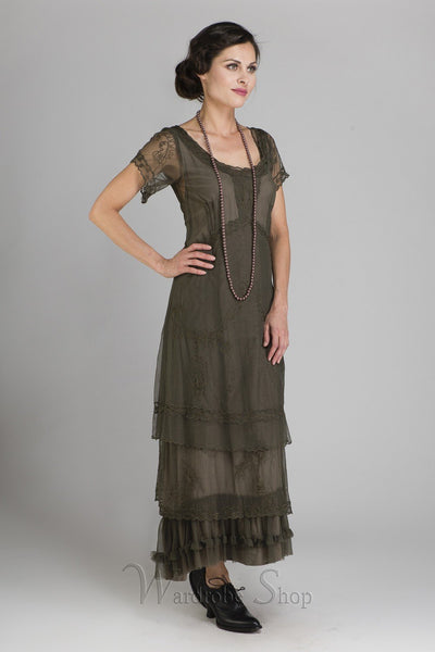 Victorian Dress in Olive