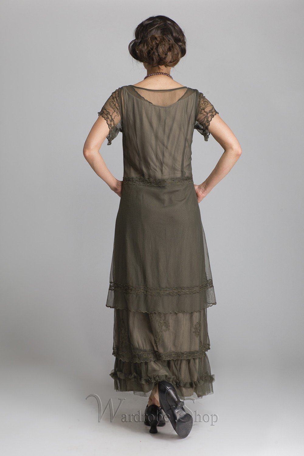 Victorian Dress in Olive