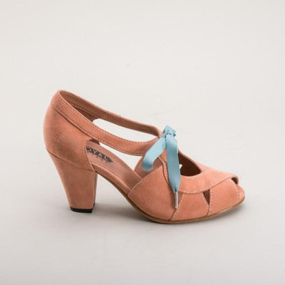 Cora 1940s Sandals in Coral - SOLD OUT