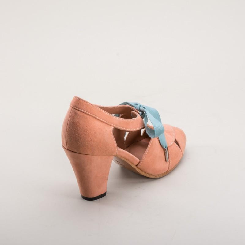 Cora 1940s Sandals in Coral - SOLD OUT