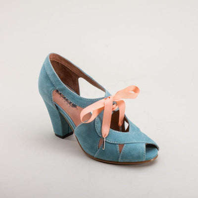 Cora 1940s Sandals in Teal by Royal Vintage Shoes