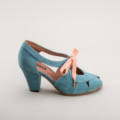 Cora 1940s Sandals in Teal by Royal Vintage Shoes
