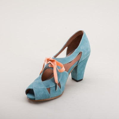 Cora 1940s Sandals in Teal by Royal Vintage Shoes