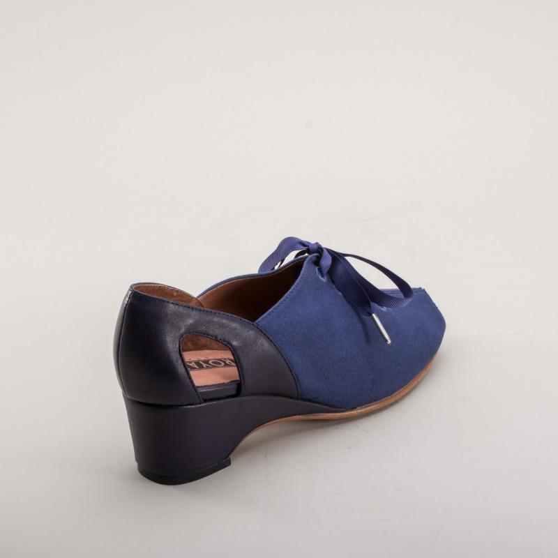 Daphne Retro Wedge Sandals in Navy by Royal Vintage Shoes