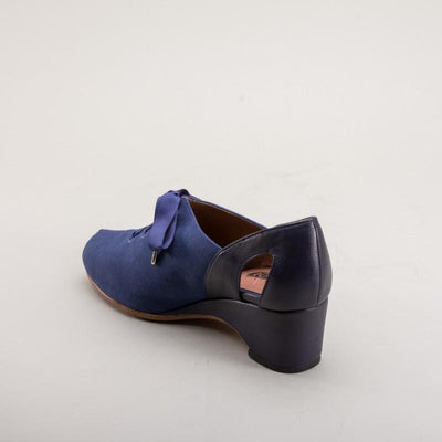 Daphne Retro Wedge Sandals in Navy by Royal Vintage Shoes