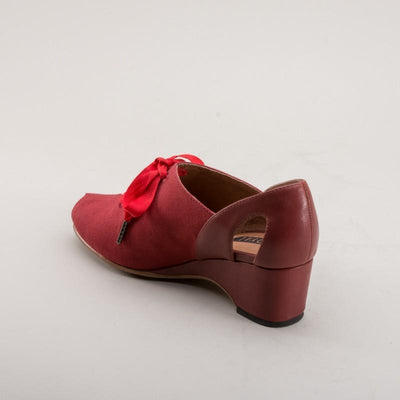 Daphne Retro Wedge Sandals in Red by Royal Vintage Shoes