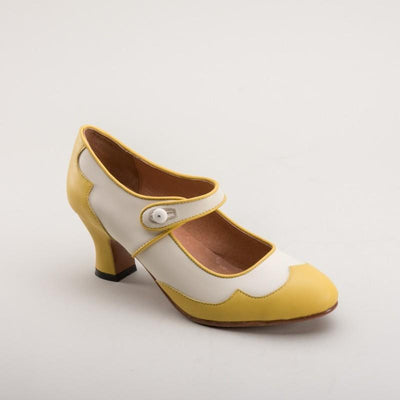 Lillian Retro Shoes in Yellow by Royal Vintage Shoes