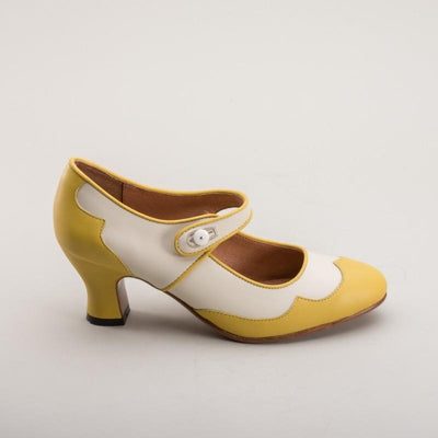 Lillian Retro Shoes in Yellow by Royal Vintage Shoes