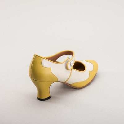 Lillian Retro Shoes in Yellow by Royal Vintage Shoes
