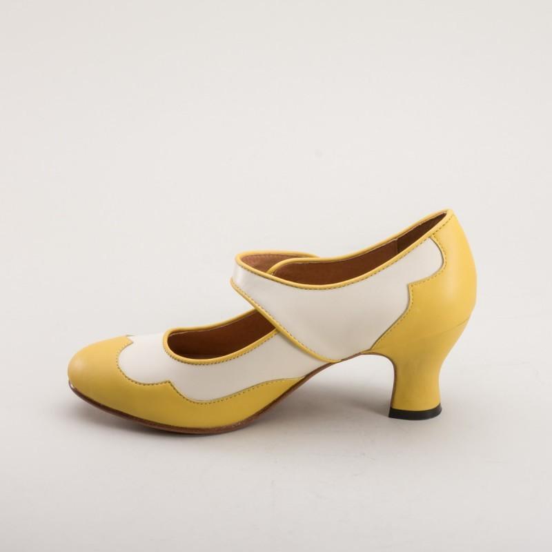 Lillian Retro Shoes in Yellow by Royal Vintage Shoes