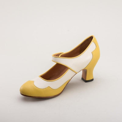 Lillian Retro Shoes in Yellow by Royal Vintage Shoes