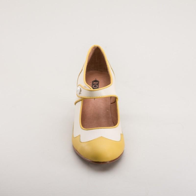Lillian Retro Shoes in Yellow by Royal Vintage Shoes