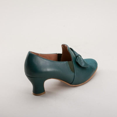 Maria Retro Bow Pumps in Green by Royal Vintage Shoes
