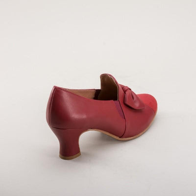 Maria Retro Bow Pumps in Red by Royal Vintage Shoes