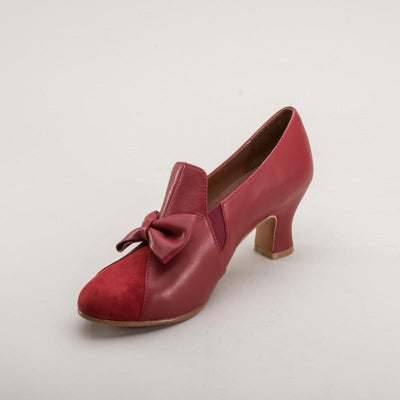 Maria Retro Bow Pumps in Red by Royal Vintage Shoes