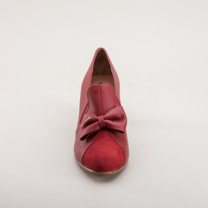 Maria Retro Bow Pumps in Red by Royal Vintage Shoes
