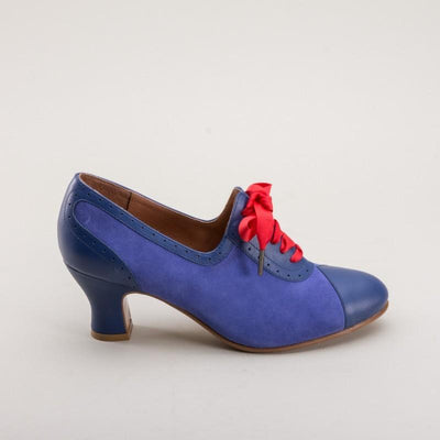 Poppy Retro Oxfords in Blue by Royal Vintage Shoes