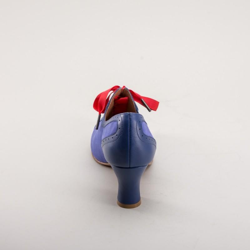 Poppy Retro Oxfords in Blue by Royal Vintage Shoes