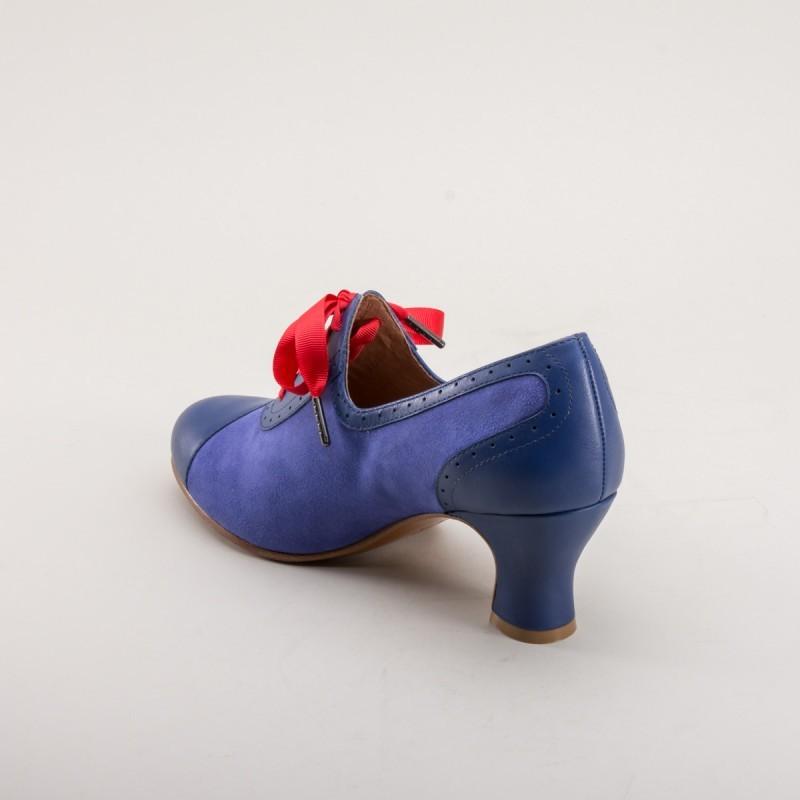 Poppy Retro Oxfords in Blue by Royal Vintage Shoes