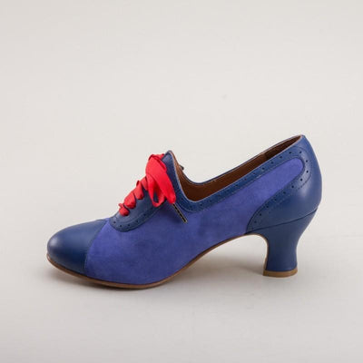 Poppy Retro Oxfords in Blue by Royal Vintage Shoes