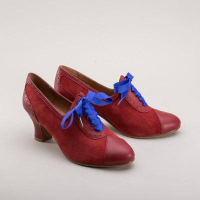 Poppy Retro Oxfords in Red by Royal Vintage Shoes