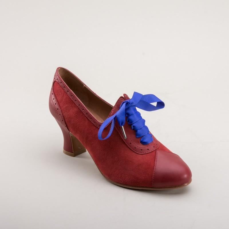 Poppy Retro Oxfords in Red by Royal Vintage Shoes