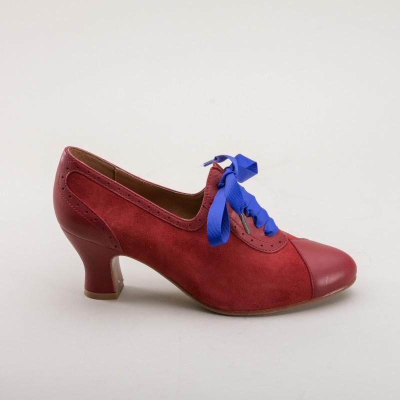Poppy Retro Oxfords in Red by Royal Vintage Shoes