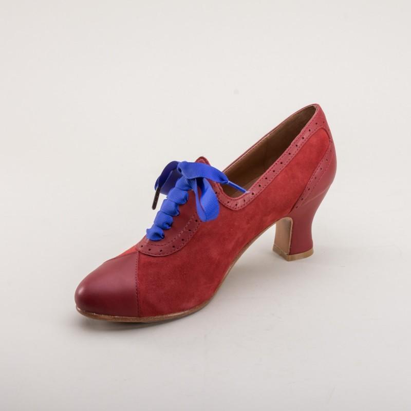 Poppy Retro Oxfords in Red by Royal Vintage Shoes