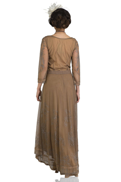 Downton Abbey Tea Party Gown in Antique Silver by Nataya