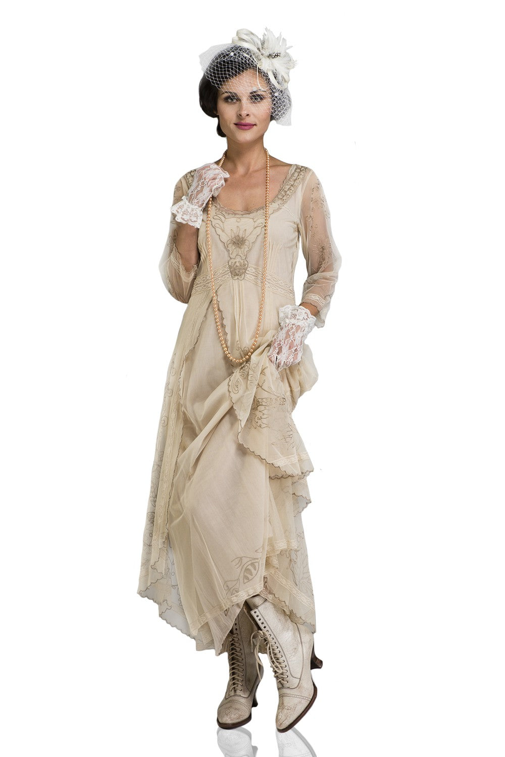 Downton Abbey Tea Party Gown 40163 in Pearl by Nataya