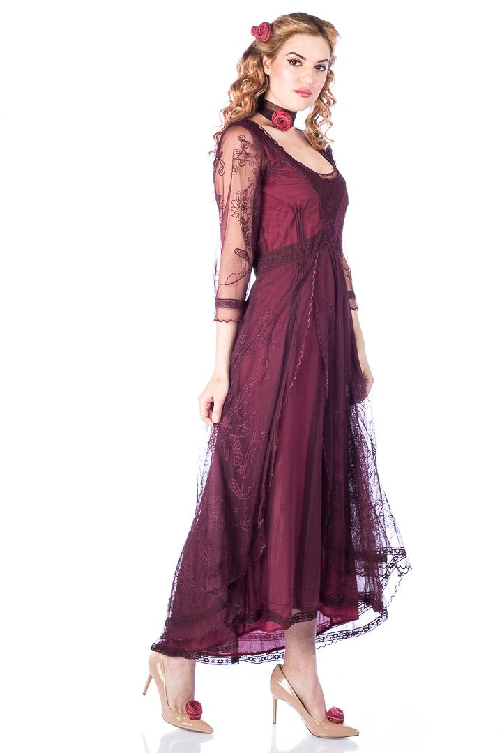 Downton Abbey Tea Party Gown 40163 in Ruby by Nataya