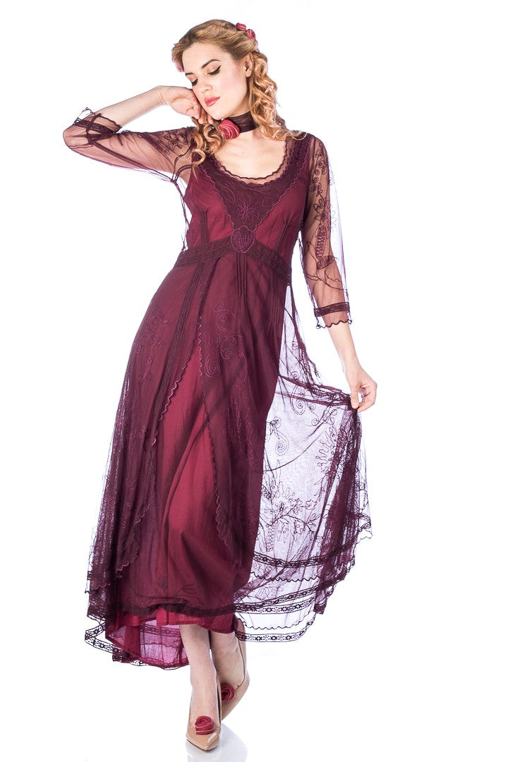 Downton Abbey Tea Party Gown 40163 in Ruby by Nataya