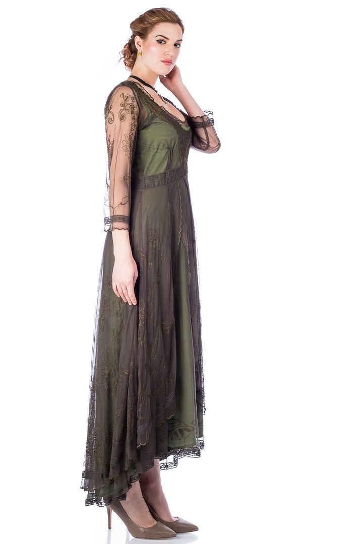 Nataya 40163 Downton Abbey Emerald Tea Party Gown 14 / Green Nataya 40163 Downton Abbey Emerald Tea Party Gown 14 / Green