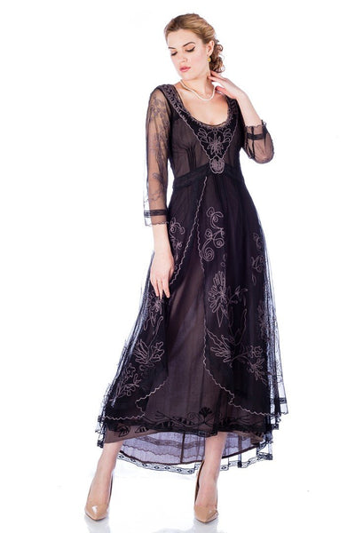 Victorian Dress in Black/Coco