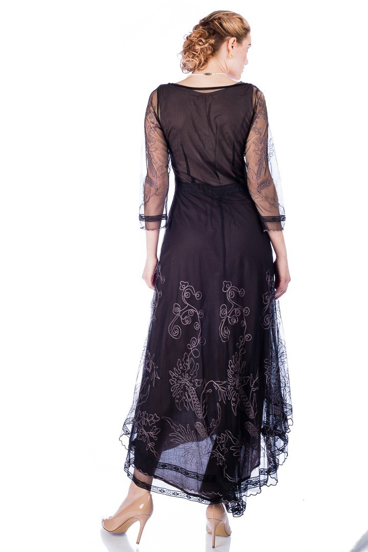 Victorian Dress in Black/Coco