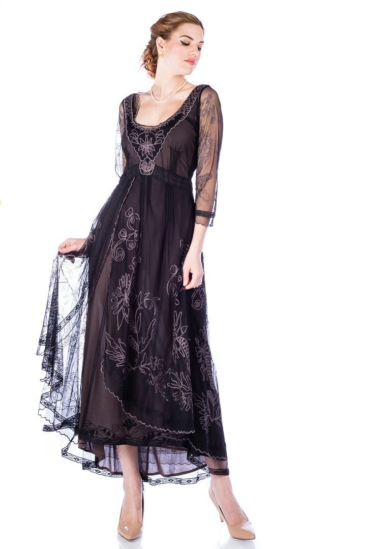 Downton Abbey Tea Party Gown 40163 in Black Coco by Nataya
