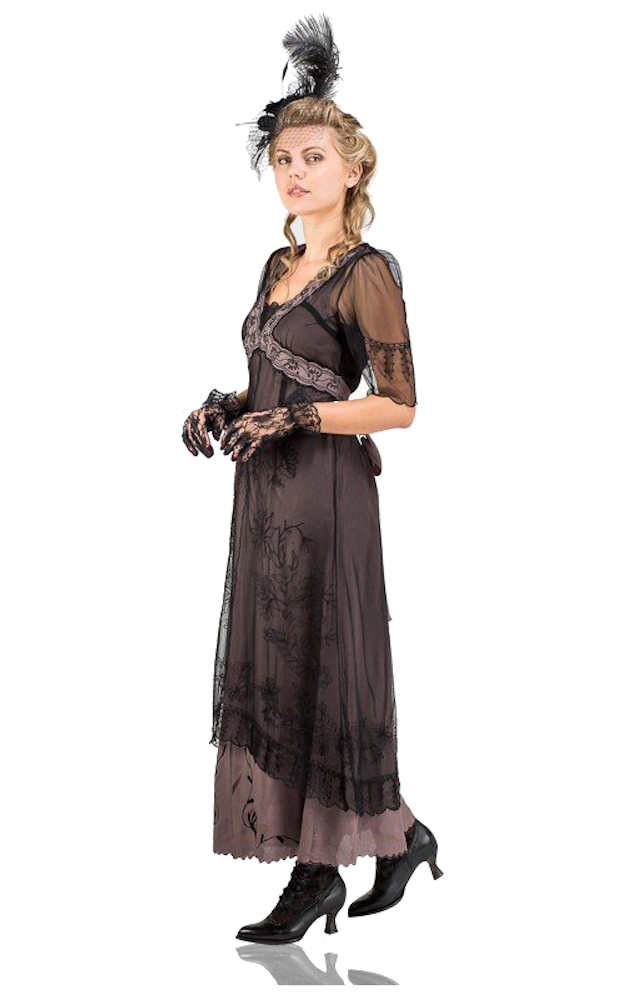 40007 New Vintage Titanic Tea Party Dress in Black-Coco by Nataya