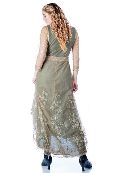 Victorian Dress in Sage