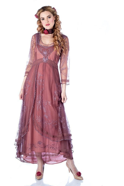 Downton Abbey Tea Party Gown 40163 in Mauve by Nataya