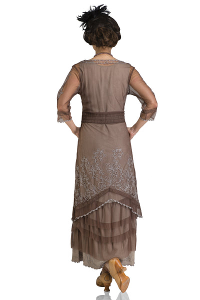 Titanic Tea Length Dress in Ash/Chocolate
