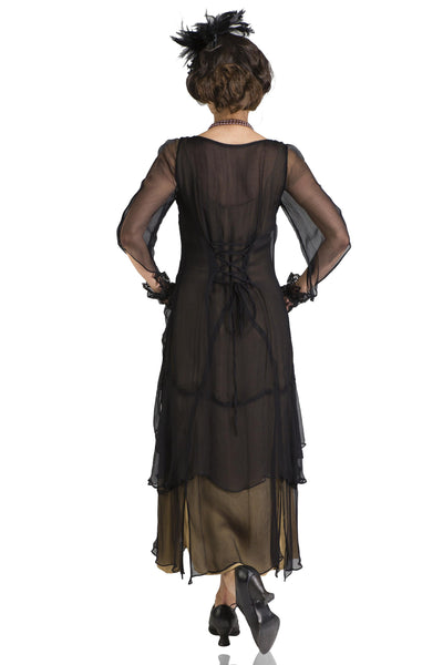 Great Gatsby Party Dress in Black Gold by Nataya - SALE