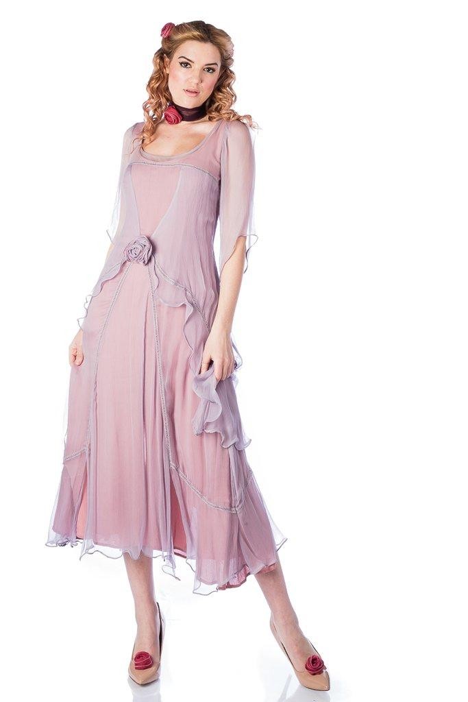 Great Gatsby Party Dress in Mauve by Nataya – WardrobeShop